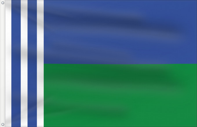 Drapeau, avec deux œillets métalliques et guindant renforcé : Kogalym  Khanty-Mansyisky AO	Флаг г