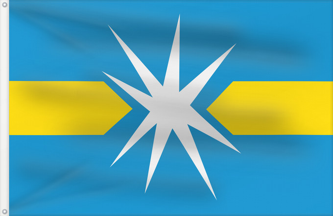 Drapeau, avec deux œillets métalliques et guindant renforcé : Linyevo  Novosibirsk oblast	Linyevo, Novosibirsk Region, Russia	Liniyevo	Linyewo	Флаг рабочего посёлка Линёво