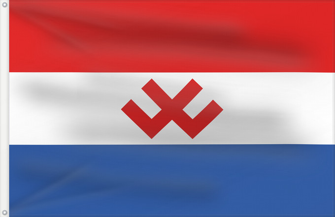 Flag, with two metal eyelets and reinforced hoist: Permyakia 1996–1997 Permyakia (1996–1997) Permiakie (1996–1997) Permjakien (1996–1997) Флаг Коми-Пермяцкого автономного округа