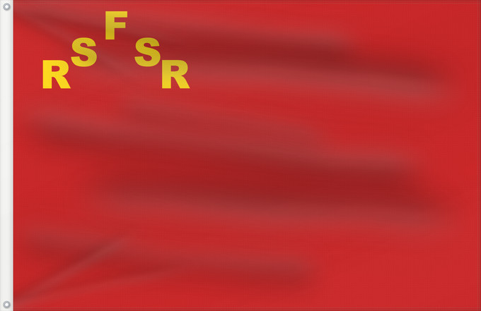 Drapeau, avec deux œillets métalliques et guindant renforcé : RSFSR	USSR  in fact the Russian Federal SSR  in Nouveau Petite Larousse Illustré