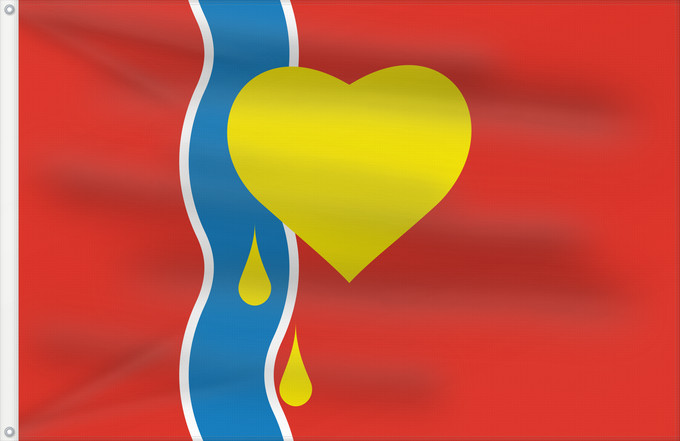 Drapeau, avec deux œillets métalliques et guindant renforcé : Susuman  Magadan Oblast	Susuman, Magadan oblast, Russia	Susuman (Oblast de Magadan)	Susumán (Óblast de Magadán)	Susuman (Oblast Magadan)	Susuman (Oblast' di Magadan)	Флаг города Сусуман