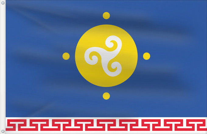 Drapeau, avec deux œillets métalliques et guindant renforcé : Ust-Orda Buryat Autonomous Okrug	Ust-Orda Buryat Autonomous Okrug, Russia	Okrug autonome bouriate d'Ust-Orda	Okrug Autónomo Buriato de Ust-Ordá	Ust-Orda Burjatische Autonome Oblast	Oblast' autonoma buriata di Ust-Orda	Усть-Ордын Буряадай округ туг	Флаг Ус