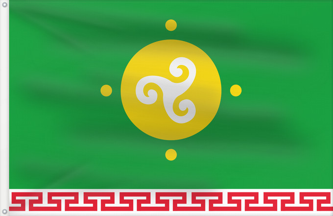 Drapeau, avec deux œillets métalliques et guindant renforcé : Ust-Orda Buryat Autonomous Okrug  07-1997	Ust-Orda Buryat Autonomous Okrug (07-1997)	Okroug autonome bouriate d'Oust-Orda (07-1997)	Okrug Autónomo Buryato de Ust-Ordá (07-1997)	Autonomer Kreis Ust-Ordynsker Burjaten (07-1997)	Circondario autonomo buriato 