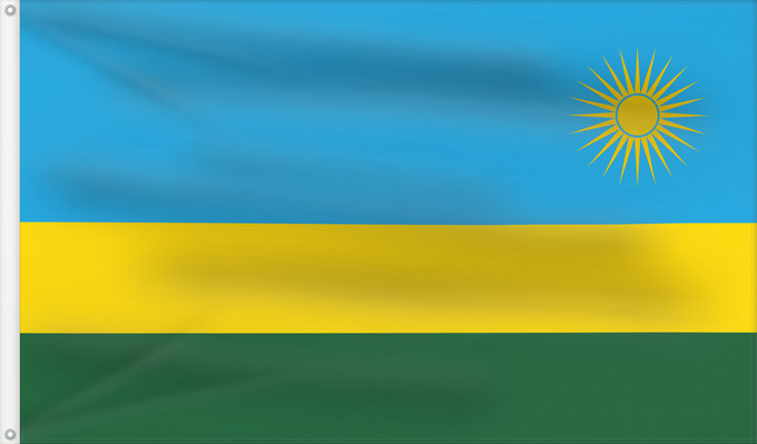 Flag, with two metal eyelets and reinforced hoist: Rwanda Ruanda রুয়ান্ডার জাতীয় পতাকা Ruando پرچم رواندا Ibendera rya Rwanda Ruande