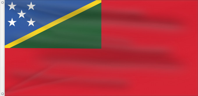 Drapeau, avec deux œillets métalliques et guindant renforcé : Civil Ensign of the Solomon Islands Solomon Islands - Civil Ensign Îles Salomon - Pavillon civil Islas Salomón - Pabellón de Marina Civil Salomonen - Zivilschiffsflagge Isole Salomone - Insegna civile