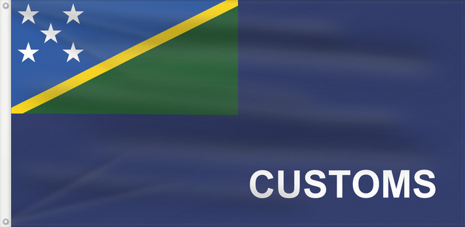 Bandera, con dos ojales metálicos y lado del asta reforzado: Customs Ensign of the Solomon Islands