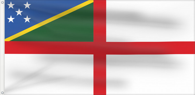 Bandera, con dos ojales metálicos y lado del asta reforzado: Naval Ensign of the Solomon Islands