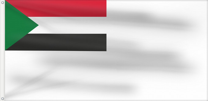 Bandera, con dos ojales metálicos y lado del asta reforzado: Sudanese Naval Ensign