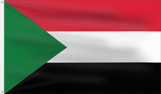 Drapeau, avec deux œillets métalliques et guindant renforcé : Sudan Soudan Sudán Soedan علم السودان Sudans