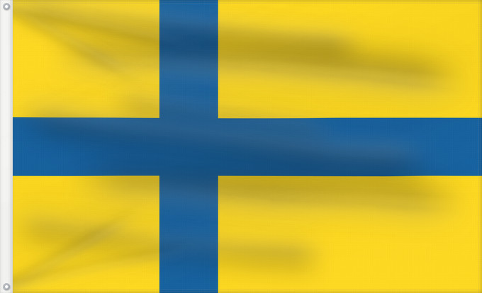Drapeau, avec deux œillets métalliques et guindant renforcé : Ostergotland Östergötland Swedish province Östergötland
