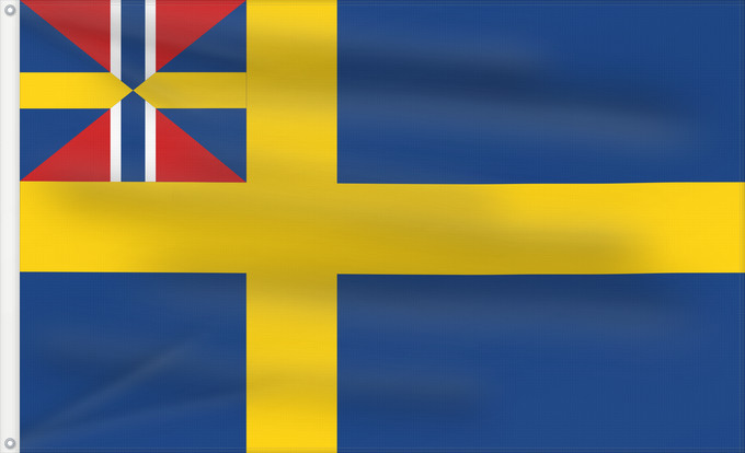 Drapeau, avec deux œillets métalliques et guindant renforcé : Swedish norwegian union