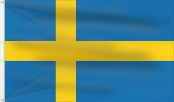 Drapeau, avec deux œillets métalliques et guindant renforcé : Sweden	Suède	Suecia	Schweden	Svezia