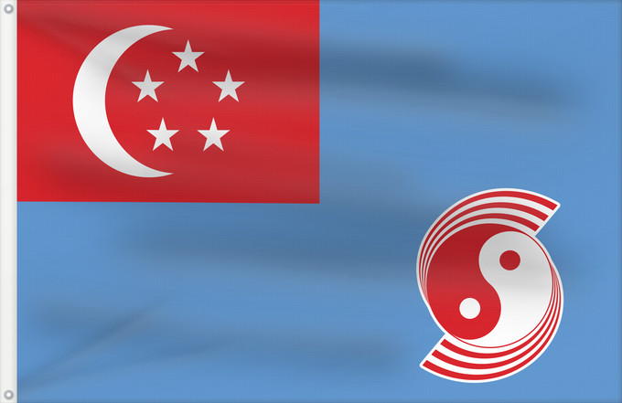 Bandera, con dos ojales metálicos y lado del asta reforzado: Air Force Ensign of Singapore 1973-1990