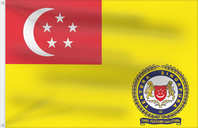 Flagge, mit zwei Metallösen und verstärktem Besatzband: Singapore Army Service