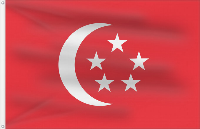 Flagge, mit zwei Metallösen und verstärktem Besatzband: President of Singapore	The standard used by the President of Singapore	Étendard présidentiel de Singapur	Estandarte Presidencial de Singapur	Präsidentenstandarte von Singapur	Stendardo presidenziale di Singapore	Presiden Singapura	​新加坡总统旗