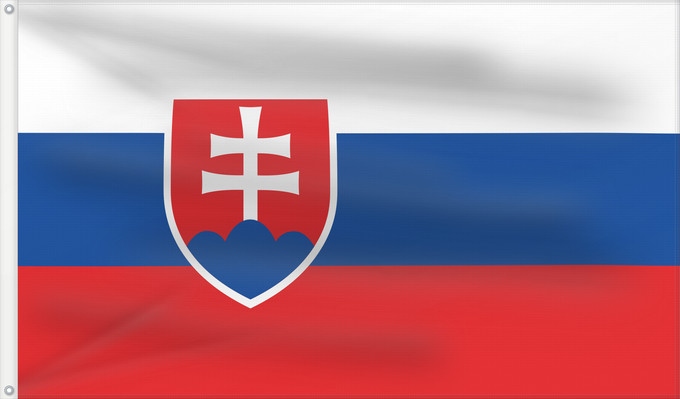 Flag, with two metal eyelets and reinforced hoist: Slovakia	Slovakia. Image from here, colors	Slovaquie	Eslovaquia	Slowakei	Slovacchia	Slowakije	Eslováquia	Słowacji	Сцяг Славакіі	Национално знаме на Словакия	Slovačke	Slovenská vlajka	Slovakiets	Σημαία της Σλοβακίας	Slovaki lipp	Slovakian	Slóvaice	Szlováki