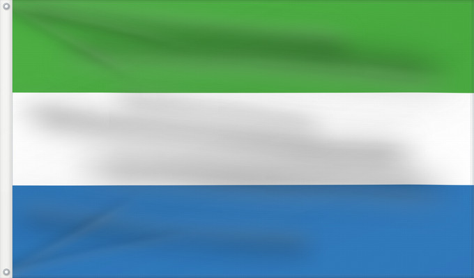 Bandera, con dos ojales metálicos y lado del asta reforzado: Sierra Leone	Sierra Leona	Sierra Leones	Sieraleono	Sierre Leone