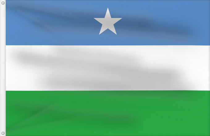 Bandera, con dos ojales metálicos y lado del asta reforzado: Puntland	Puntlandia	علم أرض البنط