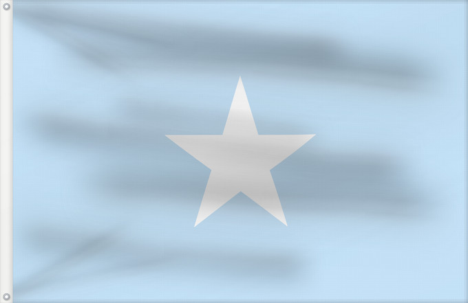 Bandera, con dos ojales metálicos y lado del asta reforzado: Somalia  sky blue	Somalia (sky blue)	Somalie (bleu ciel)	Somalia (azul cielo)	Somalia (hellblau)	Somalia (azzurro cielo)
