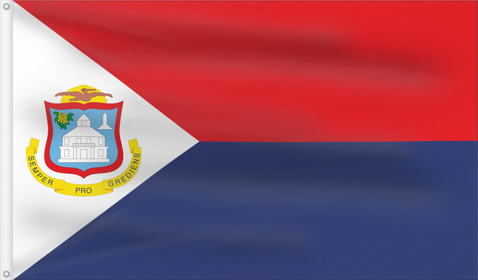 Flag, with two metal eyelets and reinforced hoist: Sint Maarten	Sint Maarten  Kingdom of the Netherlands	Saint-Martin