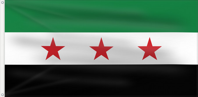 Flag, with two metal eyelets and reinforced hoist: Syria 1930–1958, 1961–1963 The Syrian Independence flag Syrie (1930–1958, 1961–1963) Siria (1930–1958, 1961–1963) Syrien (1930–1958, 1961–1963)