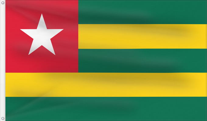 Flag, with two metal eyelets and reinforced hoist: Togo Vo Togo علم توغو Banniel Togo Togolando Togo lipp Togi Tògo Toge