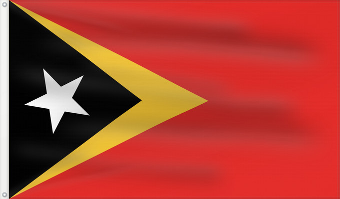 Flagge, mit zwei Metallösen und verstärktem Besatzband: East Timor	Timor-Leste  East Timor	Timor oriental	Timor Oriental	Osttimor	Timor Est	Timor-Leste  Oost-Timor	Timor-Leste	علم تيمور الشرقية	তিমুর লেস্তের জাতীয় পতাকা	Timor Leste	Флаг Восточного Тимора	Östtimors	Timór Lorosa e nian