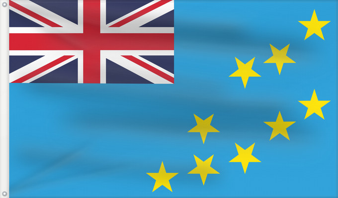 Drapeau, avec deux œillets métalliques et guindant renforcé : Tuvalu