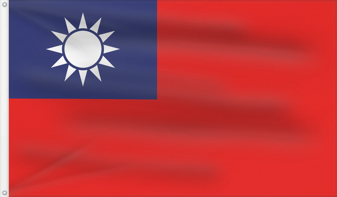 Bandera, con dos ojales metálicos y lado del asta reforzado: Republic of China	Republic of China  Taiwan	République de Chine	República de China	Republik China  Taiwan	Repubblica di Cina	Republiek China	República da China	Republiki Chińskiej	Lýðveldi Postaulín Flagg	علم جمهورية الصين الوطنية	ཀྲུང་ཧྭ་དམངས་ཁབ དང་ལྕོག	
