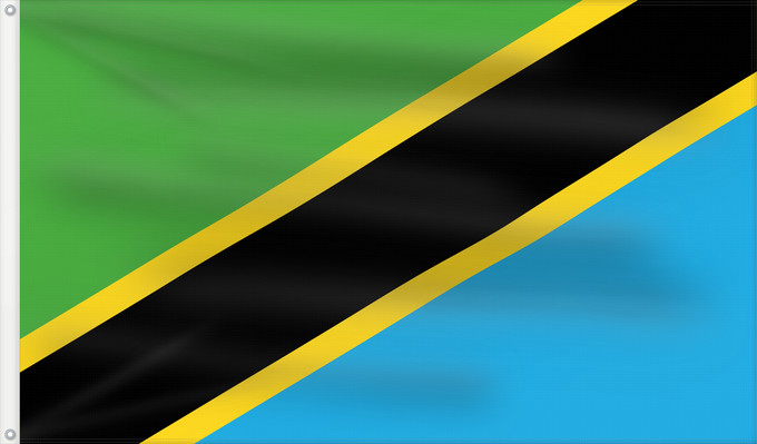 Flag, with two metal eyelets and reinforced hoist: Tanzania	Tanzania, United Republic of	Tanzanie	Tansania, Vereinigte Republik