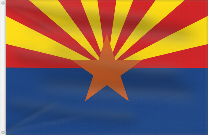 Bandera, con dos ojales metálicos y lado del asta reforzado: Arizona ᎡᏩᏐᎾ ᎦᏓᏘ