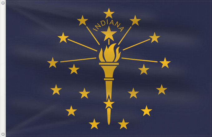 Bandera, con dos ojales metálicos y lado del asta reforzado: Indiana