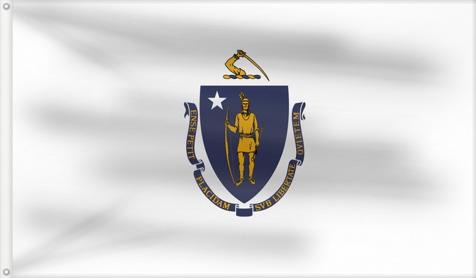 Bandera, con dos ojales metálicos y lado del asta reforzado: Massachusetts	ᎺᏌᏧᏎᏗ ᎦᏓᏘ	Ka hae Makakukeka	Massachusettæ	Méésíchóoshish Hahoodzo bidah naatʼaʼí	Amerikaanischen Bunneschteet Massachusetts	Флаг Массачусетса	Američke savezne države Massachusetts