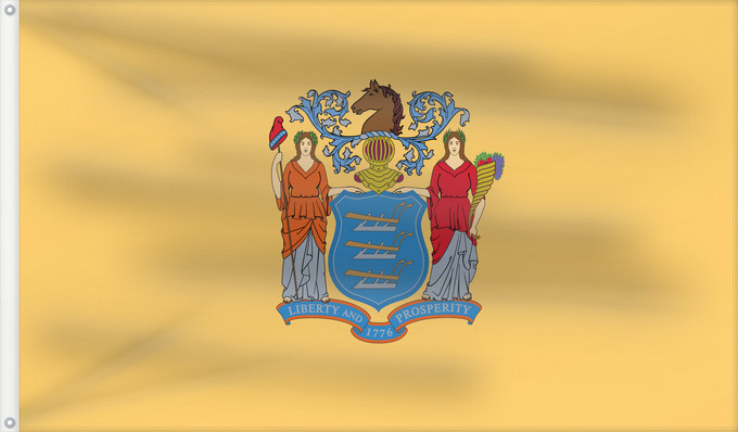 Bandera, con dos ojales metálicos y lado del asta reforzado: New Jersey	'État du New Jersey	Nueva Jersey