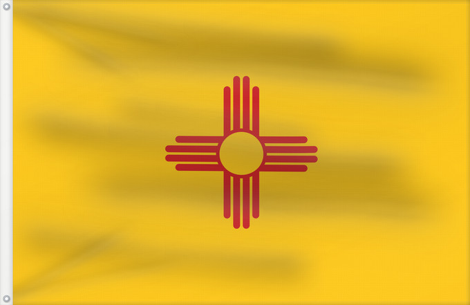 Flagge, mit zwei Metallösen und verstärktem Besatzband: New Mexico Nouveau-Mexique Nuevo México Nuovo Messico