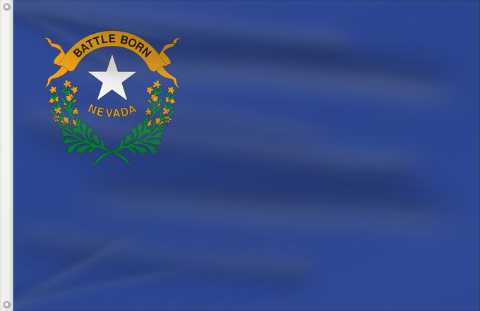 Bandera, con dos ojales metálicos y lado del asta reforzado: Nevada	State of Nevada	ᏁᏩᏓ ᎦᏓᏘ	Ka hae Newaka	Nivatae	Náʼaazhoozh Hahoodzo bidah naatʼaʼí	Флаг Невады	Američke savezne države Nevade