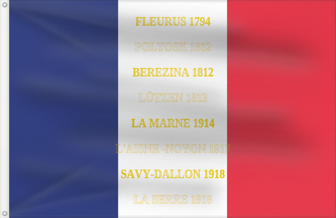Drapeau, avec deux œillets métalliques et guindant renforcé : 123e régiment d infanterie de ligne-drapeau	123e régiment d infanterie de l armée française