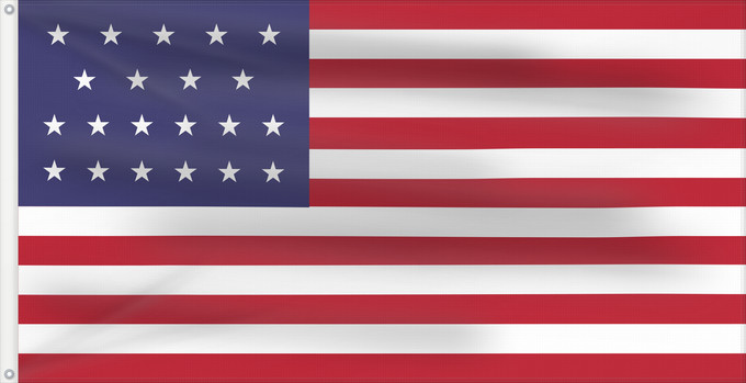 Drapeau, avec deux œillets métalliques et guindant renforcé : 21 Star US