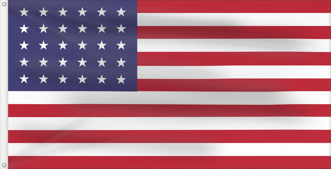 Drapeau, avec deux œillets métalliques et guindant renforcé : 30 Star US