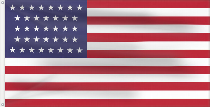 Drapeau, avec deux œillets métalliques et guindant renforcé : 37 Star US