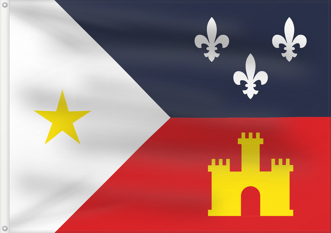 Flag, with two metal eyelets and reinforced hoist: Acadiana Akadien In 1965, Thomas J