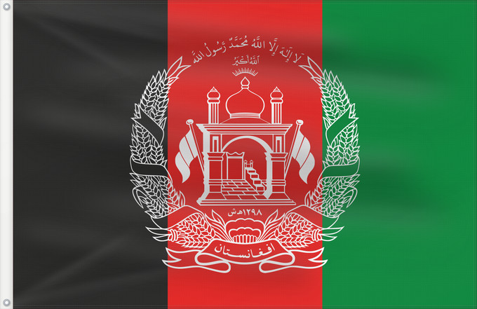 Drapeau, avec deux œillets métalliques et guindant renforcé : Afghanistan  2	Afghanistan (2)	Afganistán (2)