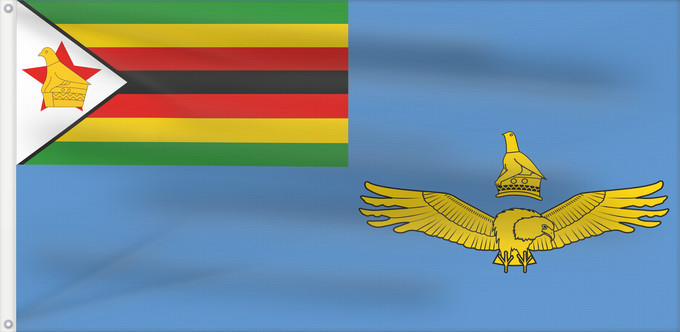 Drapeau, avec deux œillets métalliques et guindant renforcé : Air Force of Zimbabwe