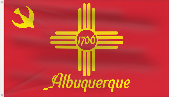 Drapeau, avec deux œillets métalliques et guindant renforcé : Albuquerque, New Mexico Albuquerque