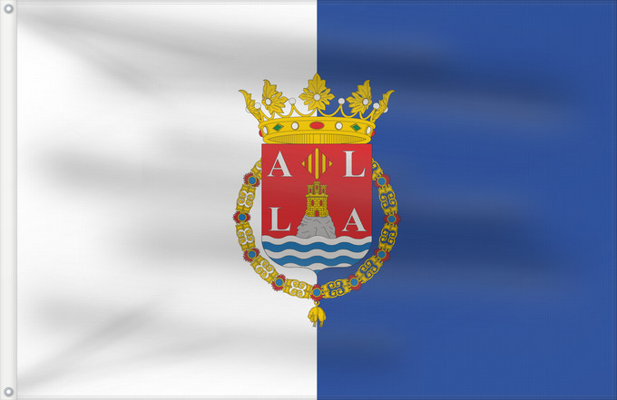 Drapeau, avec deux œillets métalliques et guindant renforcé : Alicante Alicante Spain Alicante España . Descripción de crwflags.com D Alacant Espanya . Descripció de crwflags.com