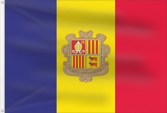 Drapeau, avec deux œillets métalliques et guindant renforcé : Andorra	Andorre