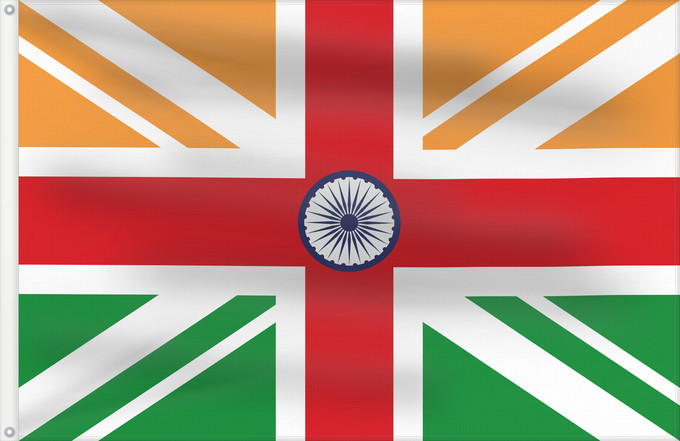 Drapeau, avec deux œillets métalliques et guindant renforcé : Anglo Indian Indentity