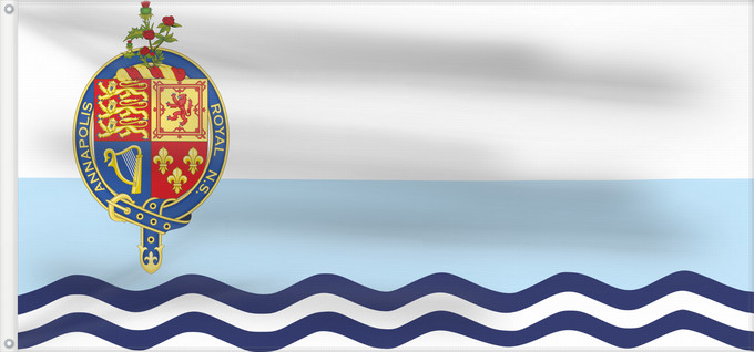 Drapeau, avec deux œillets métalliques et guindant renforcé : Annapolis Royal	Annapolis Royal, Nova Scotia, Canada