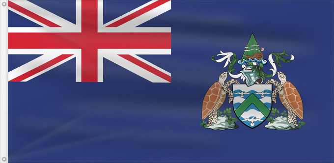 Drapeau, avec deux œillets métalliques et guindant renforcé : Ascension Island	Île de l'Ascension	Isla de Ascensión	Isola di Ascensione