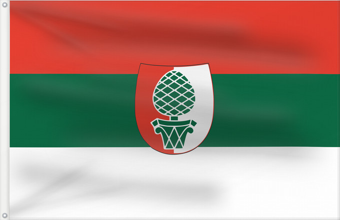 Drapeau, avec deux œillets métalliques et guindant renforcé : Augsburg	Augsburgo	Miasta Augsburga